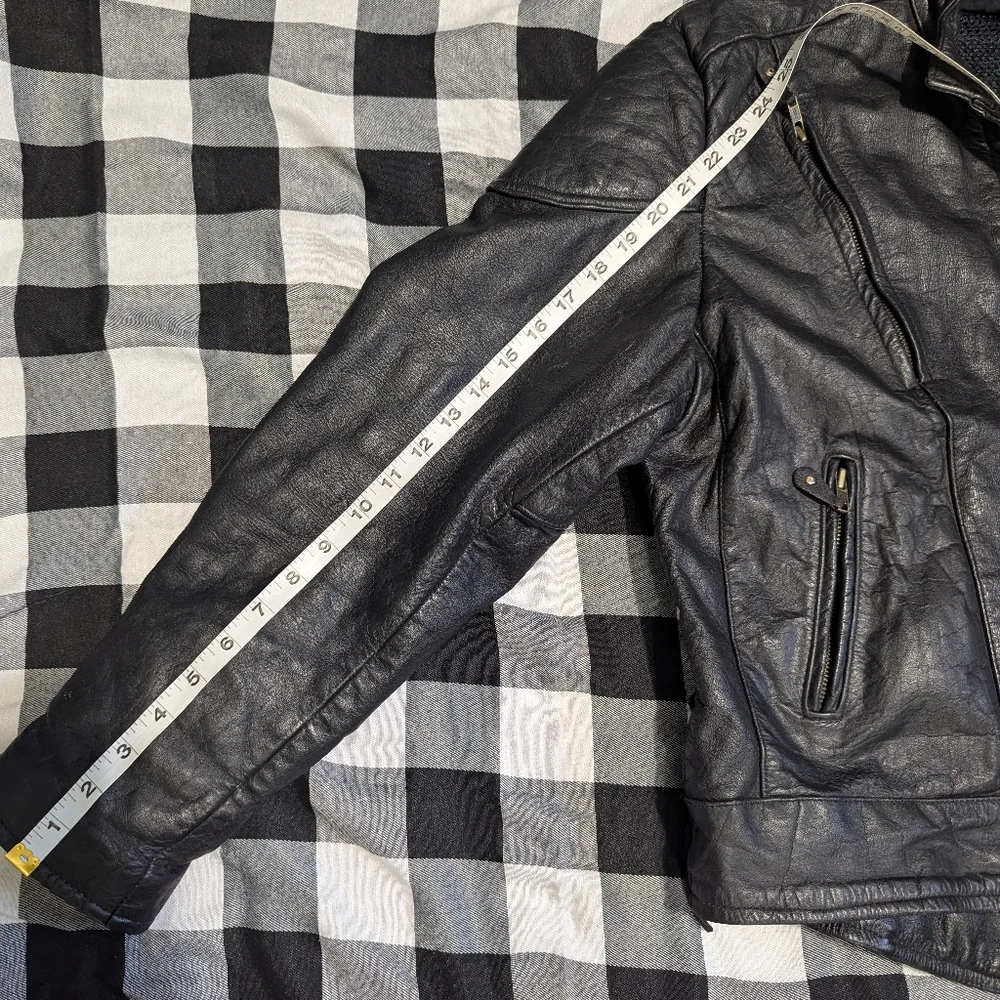 Vintage Black Leather Riding Jacket